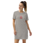 Crimson Pharaoh - Women’s Embroidered Organic Cotton T-Shirt Dress