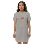 Crimson Pharaoh - Women’s Embroidered Organic Cotton T-Shirt Dress