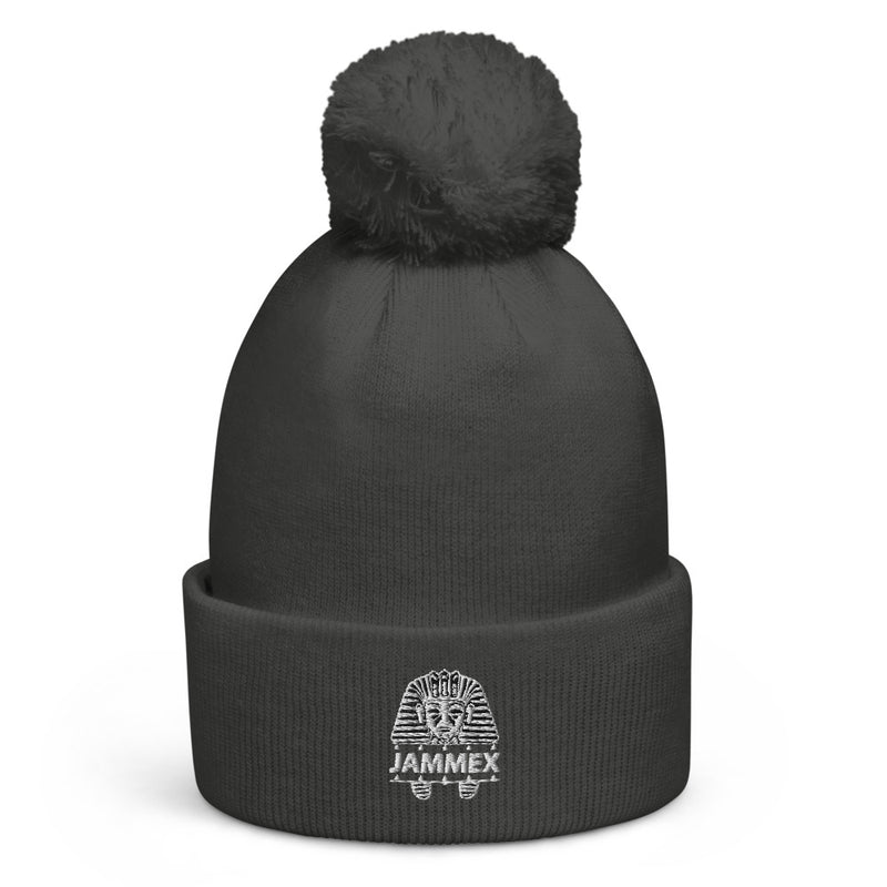 White Pharaoh - Embroidered Pom-Pom Beanie