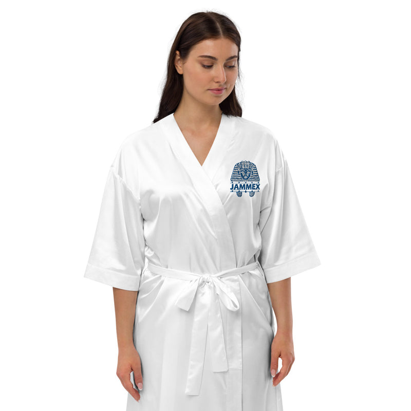 Blue Pharaoh - Women’s Embroidered Satin Robe