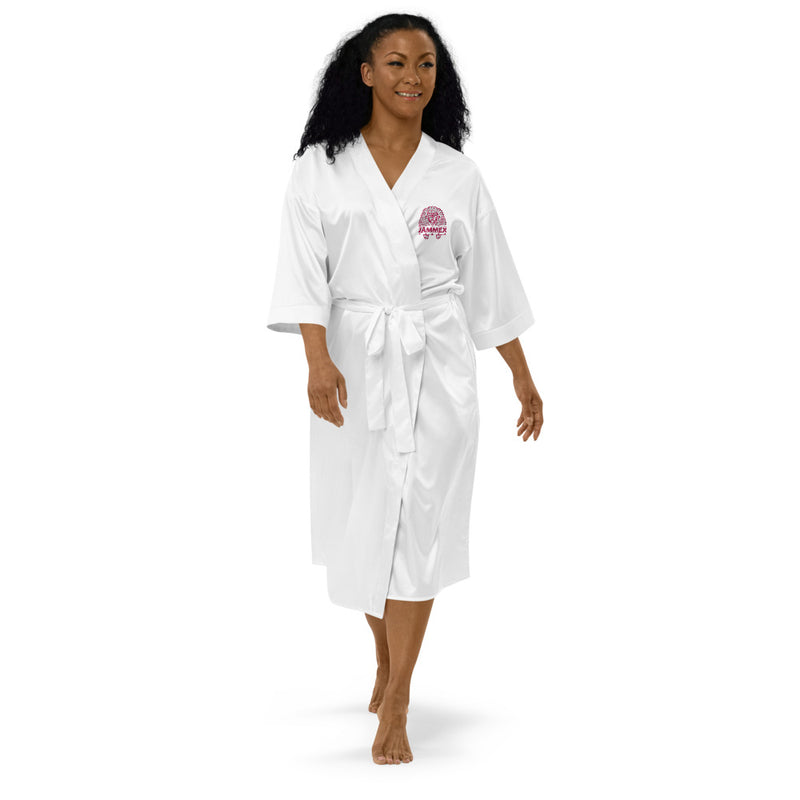 Magenta Pharaoh - Women’s Embroidered Satin Robe