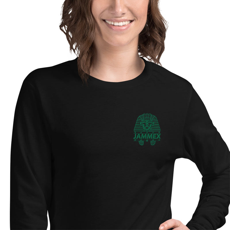 Jade Pharaoh - Unisex Embroidered Long Sleeve T-Shirt