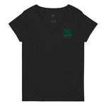 Jade Pharaoh - Women’s Embroidered Recycled V-Neck T-Shirt