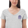 Plum Pharaoh - Women’s Embroidered Recycled V-Neck T-Shirt