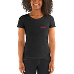 Rose Label - Women’s Embroidered Tri-Blend T-Shirt